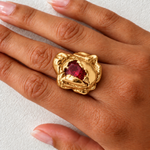 Load image into Gallery viewer, Miles Ring - Gold Plated | BIRTHSTONE
