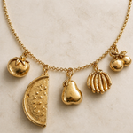 Load image into Gallery viewer, Fruit salad Necklace - Sterling Silver with 22k gold plating
