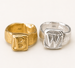 Load image into Gallery viewer, Square Signet Personalised Ring - Sterling Silver
