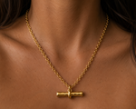 Load image into Gallery viewer, Fob Necklace Gold Plate
