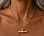 Load image into Gallery viewer, Fob Necklace Gold Plate
