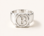 Load image into Gallery viewer, Square Signet Personalised Ring - Sterling Silver
