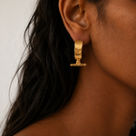 Load image into Gallery viewer, Toggle Hoops Gold Plated
