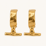 Load image into Gallery viewer, Toggle Hoops Gold Plated
