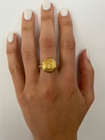 Load image into Gallery viewer, Gold Plated Round Personalised Ring
