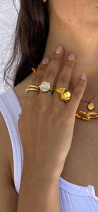 Gold Plated Round Personalised Ring