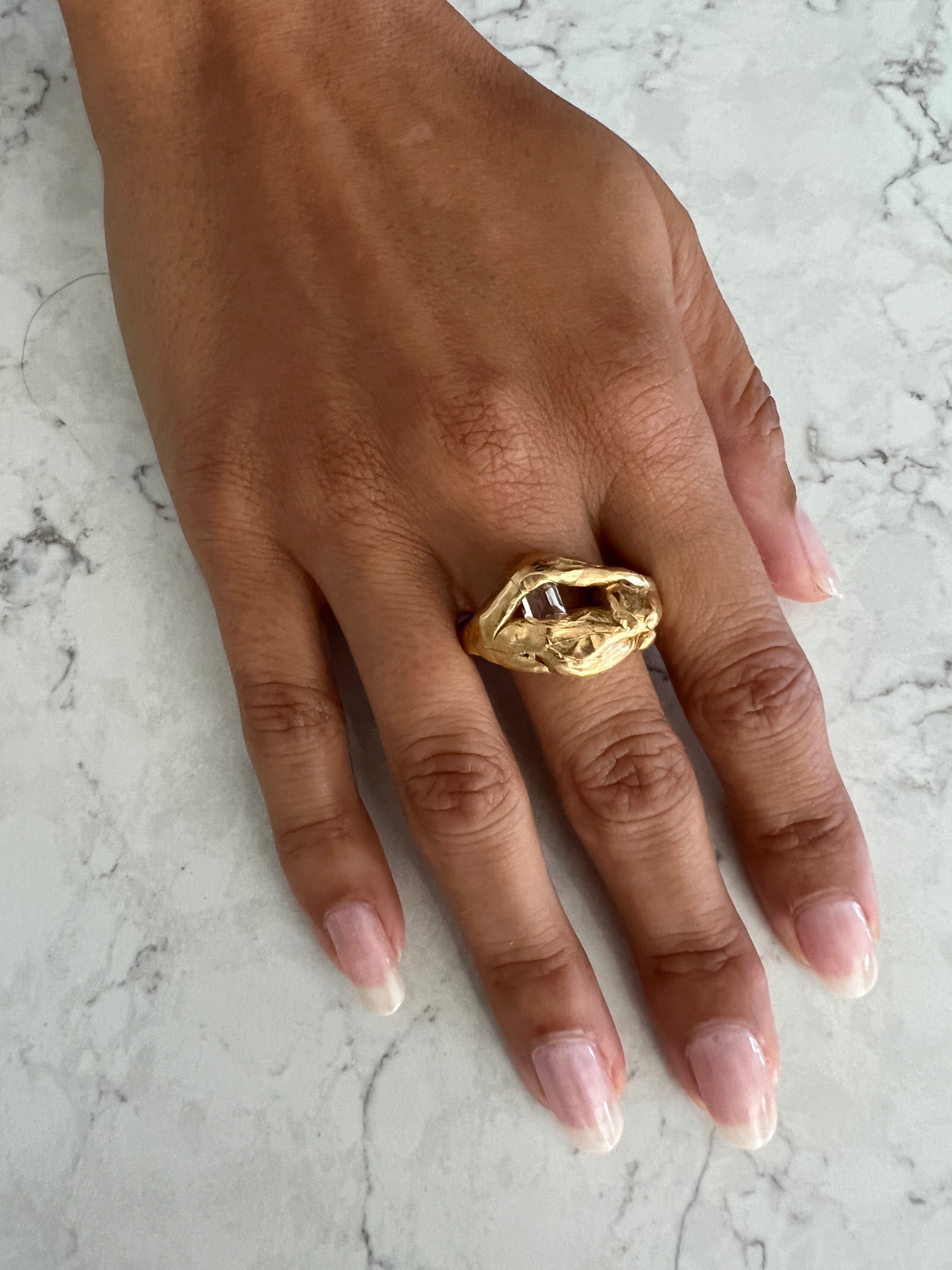 WILDE RING - 22k Gold Plated | BIRTHSTONE