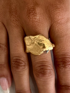 BOWIE RING - 22k Gold Plate | BIRTHSTONE