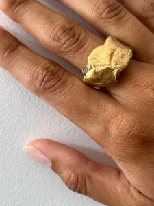 BOWIE RING - 22k Gold Plate | BIRTHSTONE