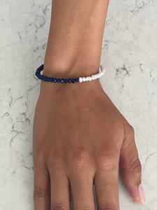 Luna Bracelet - Sapphire Blue & Freshwater Pearls
