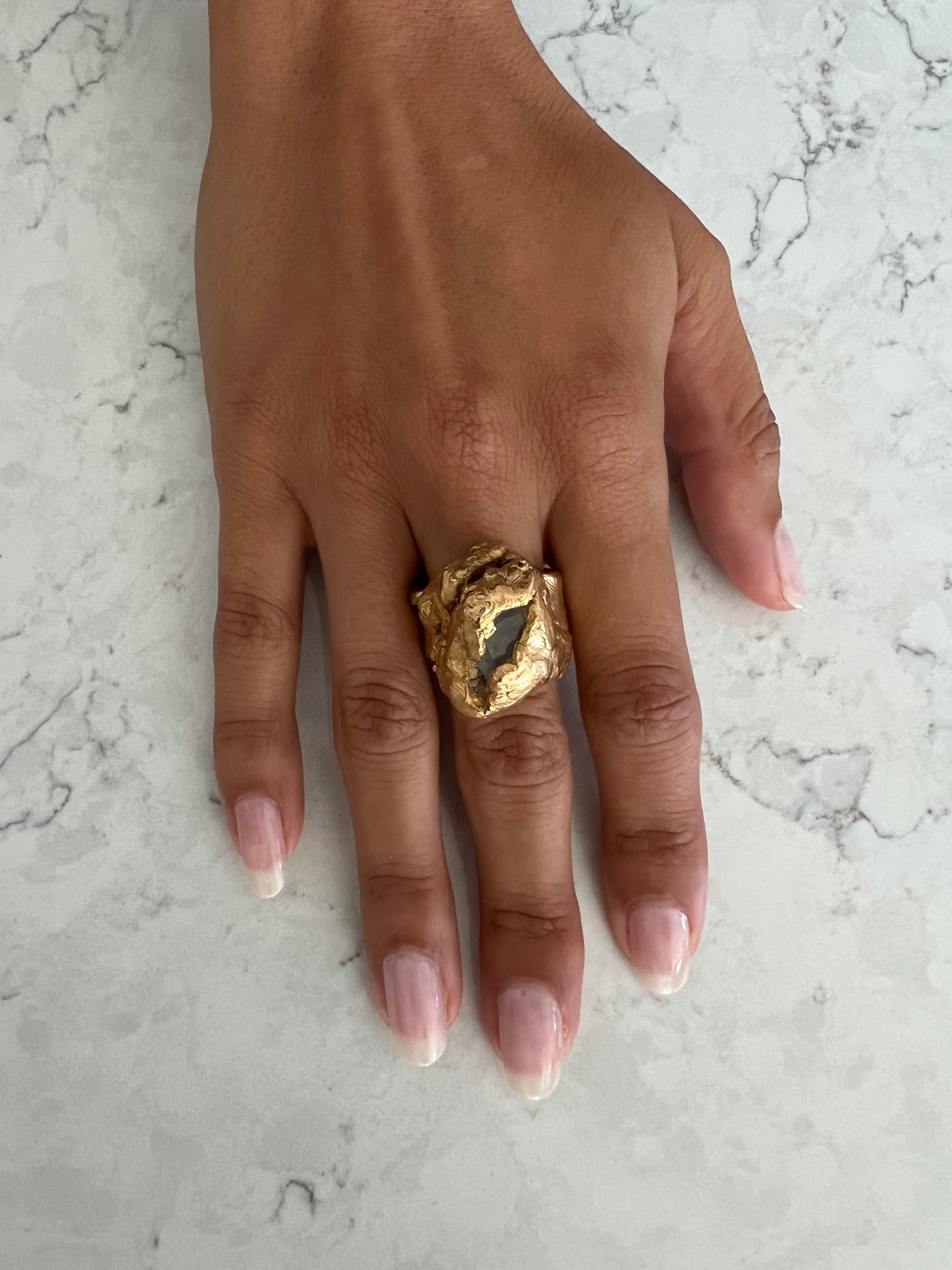 MILES RING - 22k Gold Plate | BIRTHSTONE