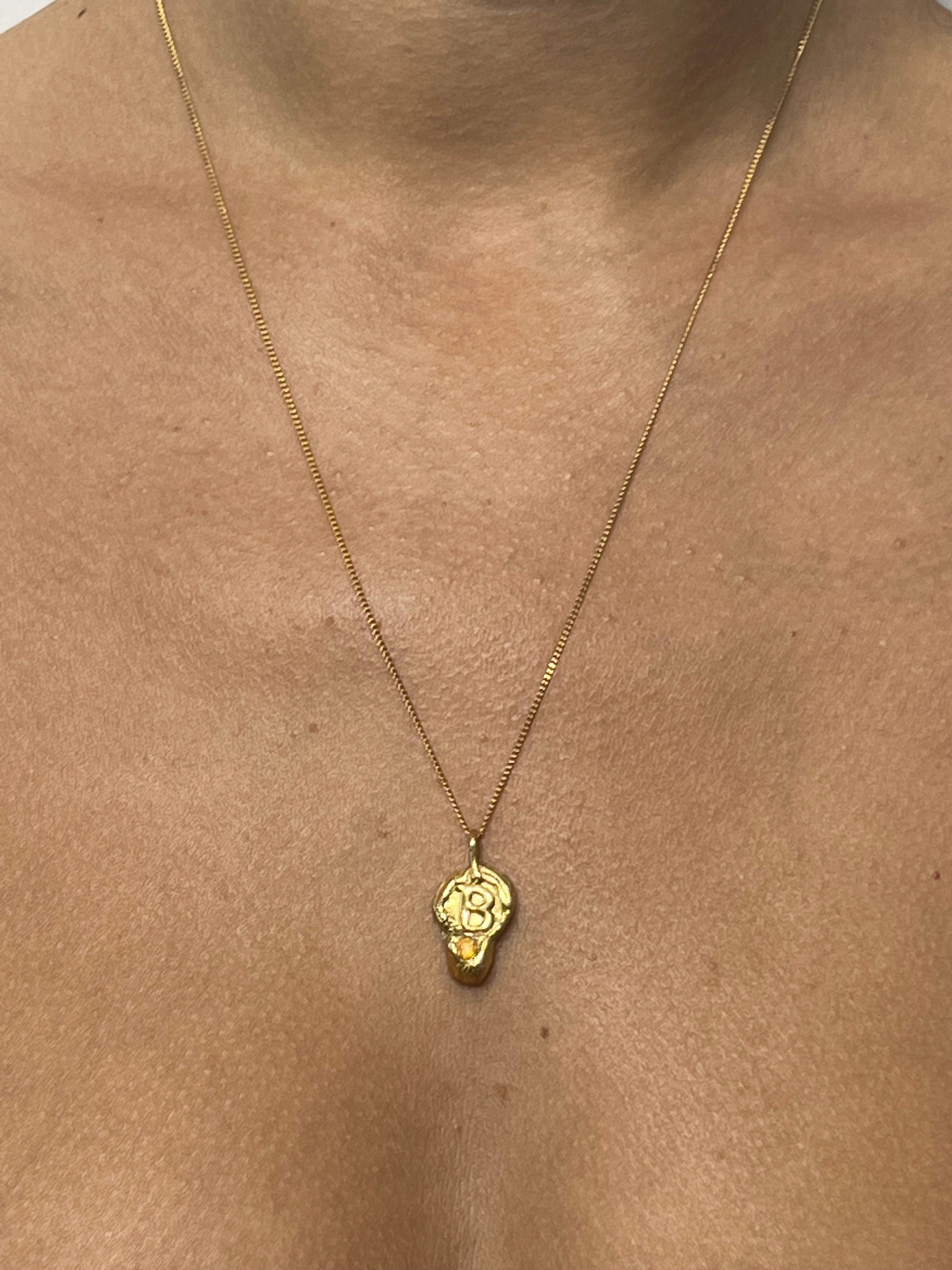 SIGLA Necklace - 22k Gold Plate | BIRTHSTONE