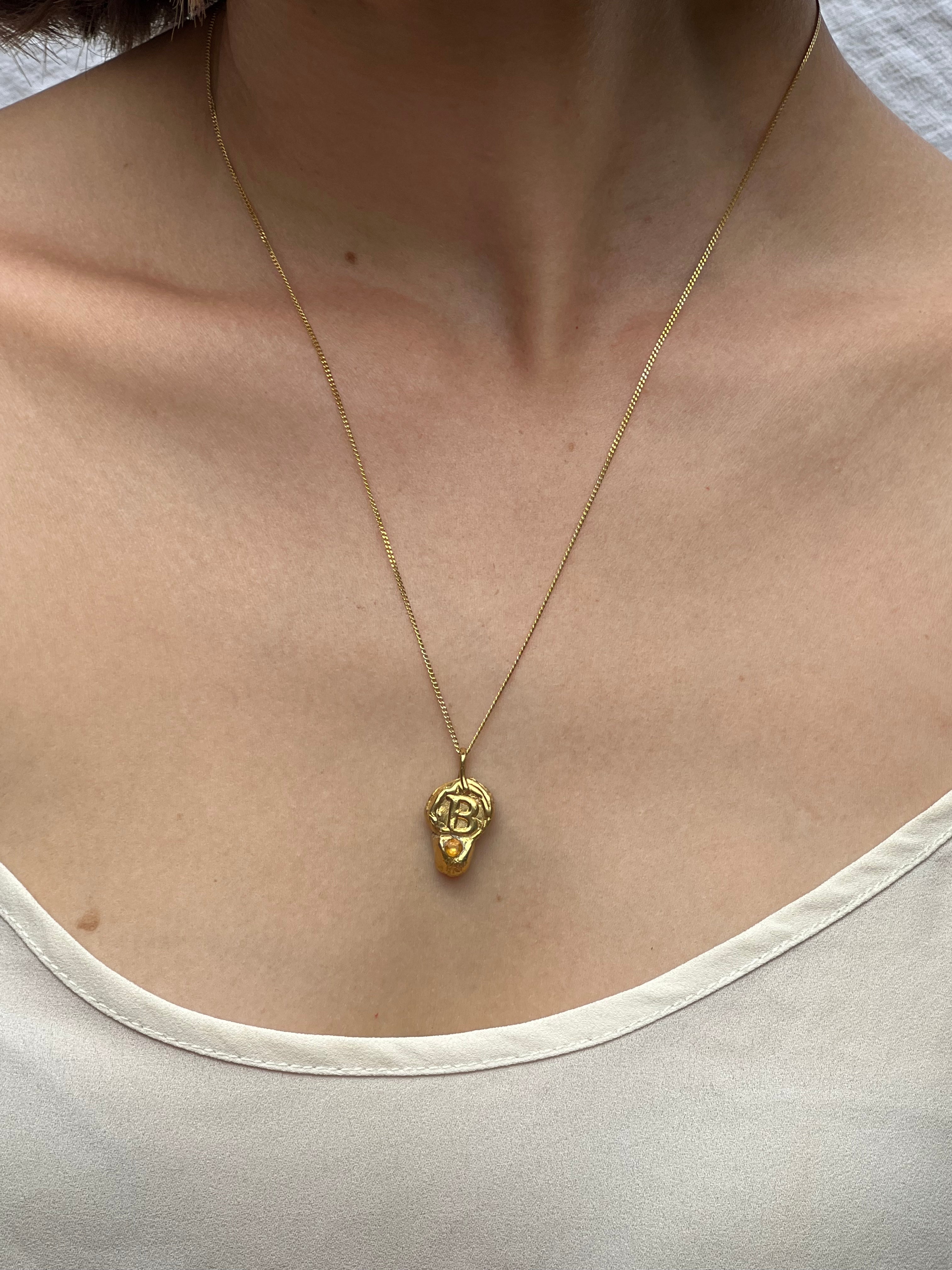 SIGLA Necklace - 22k Gold Plate | BIRTHSTONE