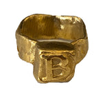 Load image into Gallery viewer, Square Signet Personalised Ring - Gold Plated

